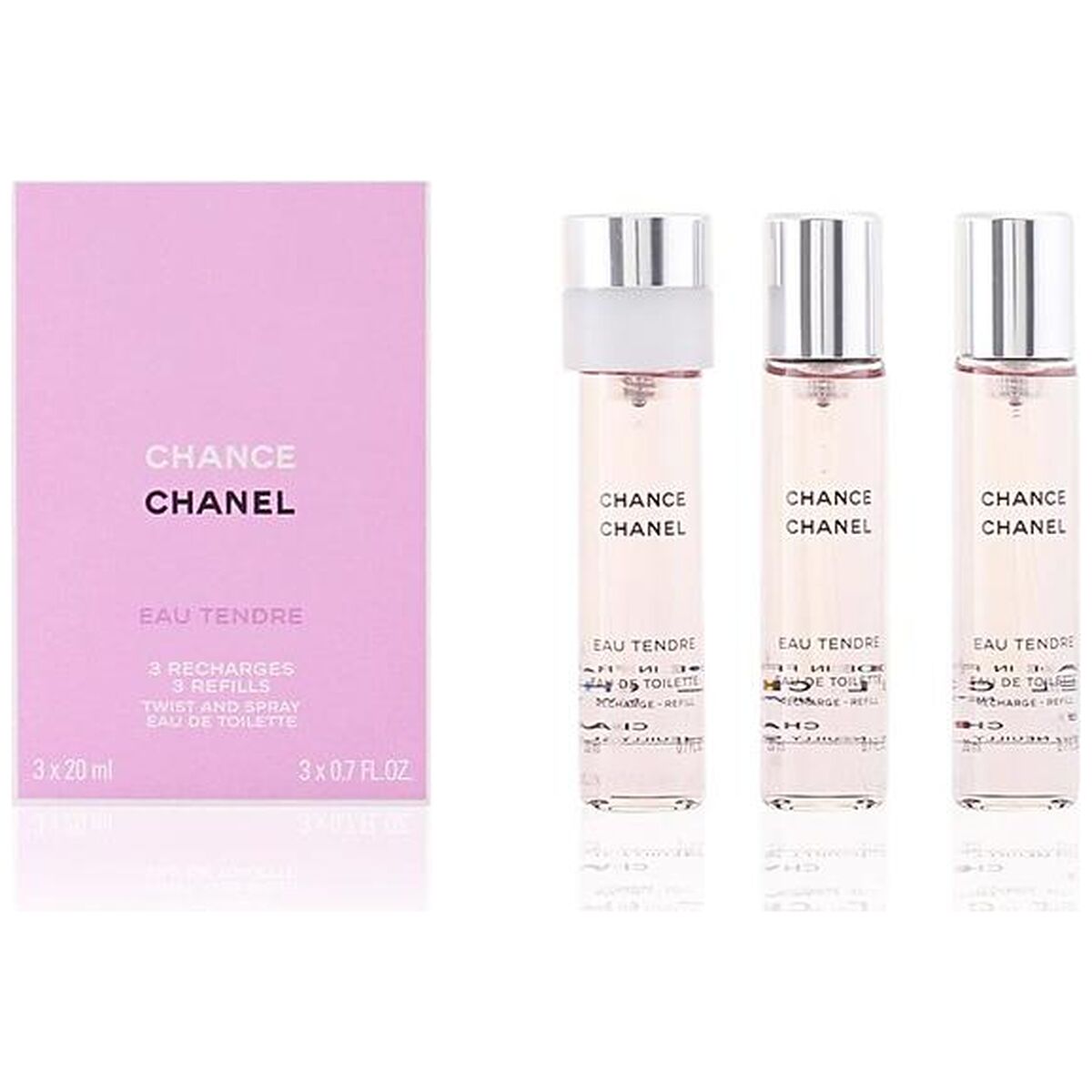 Chanel Chance Eau Tendre edt 60ml (1x20ml do napełniania + 2x20ml uzupełnienia)